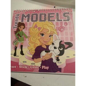 Trendy Model Activity Book Coloring & Stickers Pink Cover with Puppy Dog book